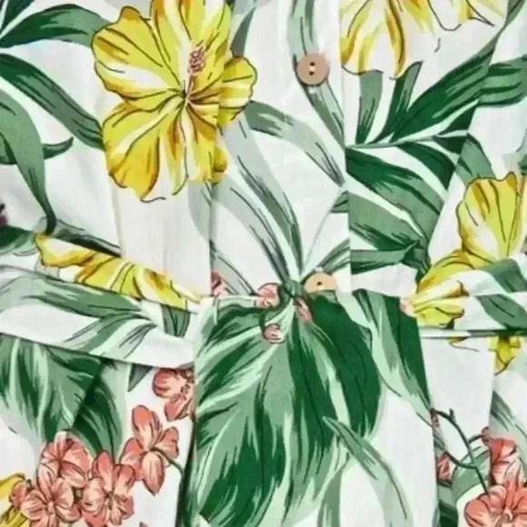 ZARA Dress Bright Tropical Hawaii Floral Size Medium Knee Length Sleeveless - Picture 6 of 7